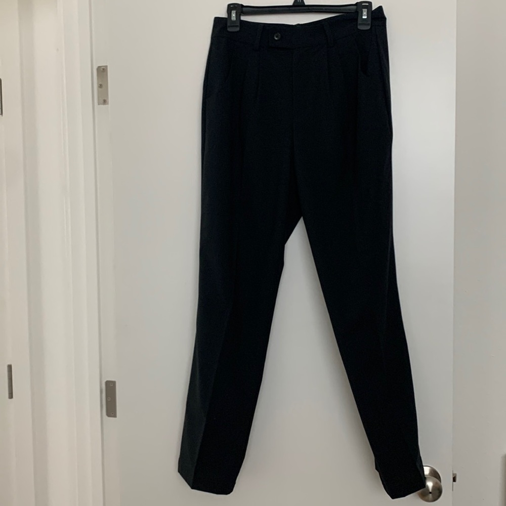 NWT Black Wool Blend Lined Slim Cut Trousers Universal Standard Size 6